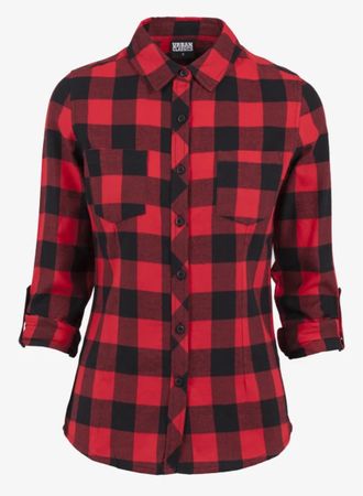 Rote Damen Flanellbluse