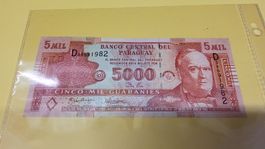 Paraguay 5000 Guaranies 1995 Banco Central del Paraguay