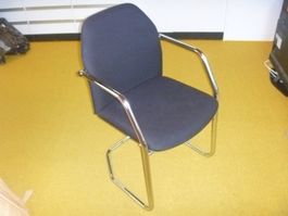 Stahlrohrstuhl Chrom schwarz
