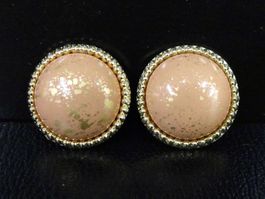 Vintage Ohrclips Clips Ohrschmuck Rosa Gold 60er 70er 80er