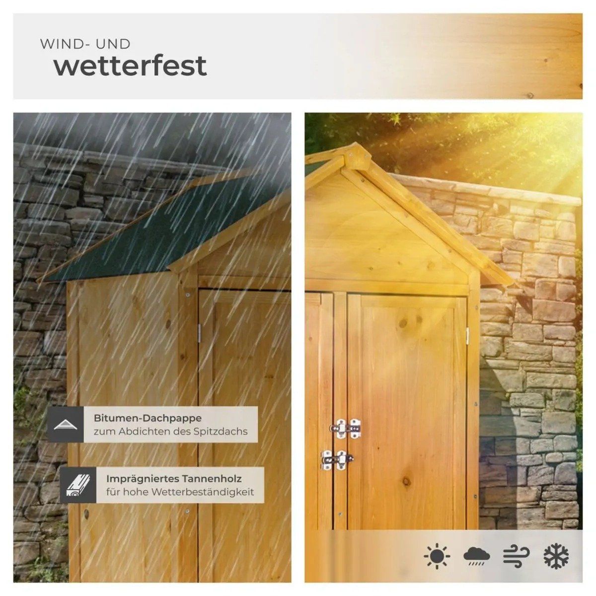 Casette da giardino & serre: Gartenschrank mit Spitzdach Geräteschrank Holz CORVENA – Nuovo e nell'imballaggio originale da Lachen SZ venduto da sw3zzy 4