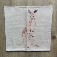 Känguru Zierkissen, beige, 40x40cm (neu) Australien