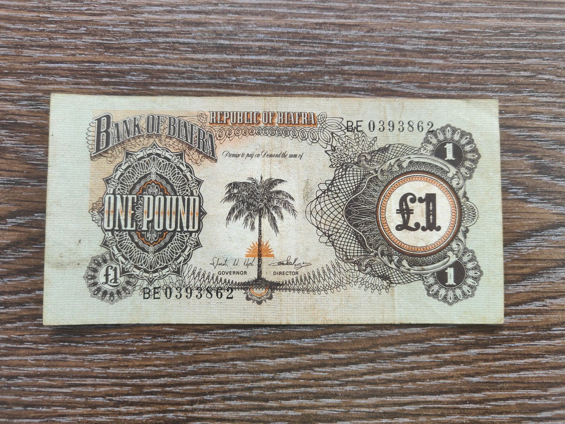 Banknoten: Biafra 1 Pfund 1968 !!!!!!!! – Gebraucht aus Flaach von Lonzo99