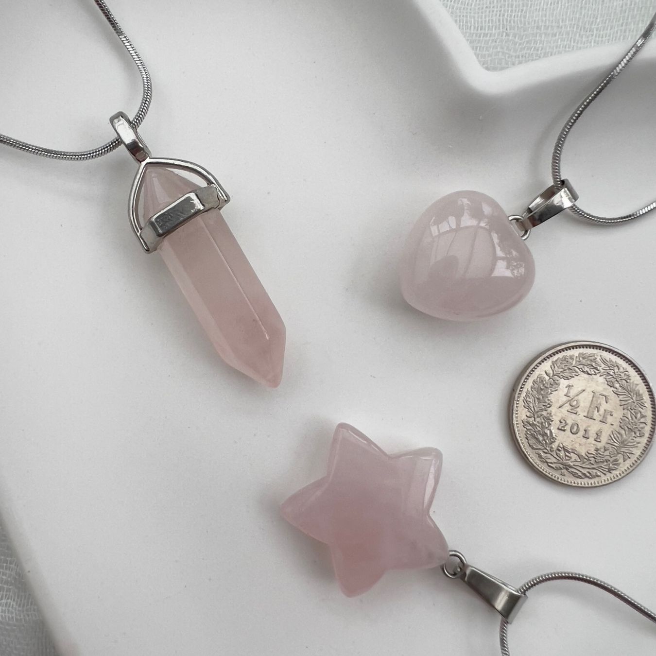 Ciondoli: Pendentif étoile en quartz rose – Nuovo e nell'imballaggio originale da Pully venduto da sunaddict 4