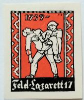 Soldatenmarke 2.WK, Feld Lazarett 17, wei, ges, Wi San 100-2