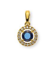 Anhänger Gelbgold 750 mit rundem Safir 0.35ct.