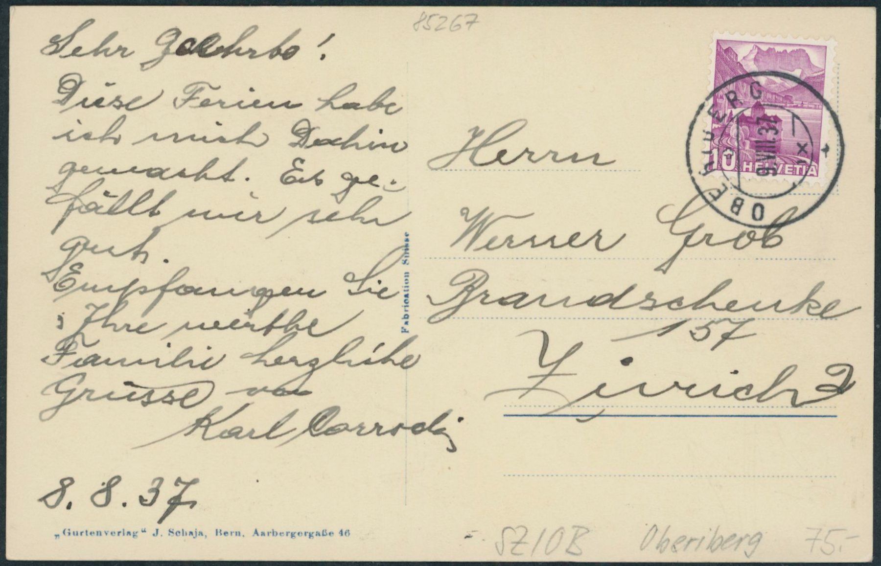 Cartoline postali: SZ Oberiberg – Usato da Schindellegi venduto da masutka7 1