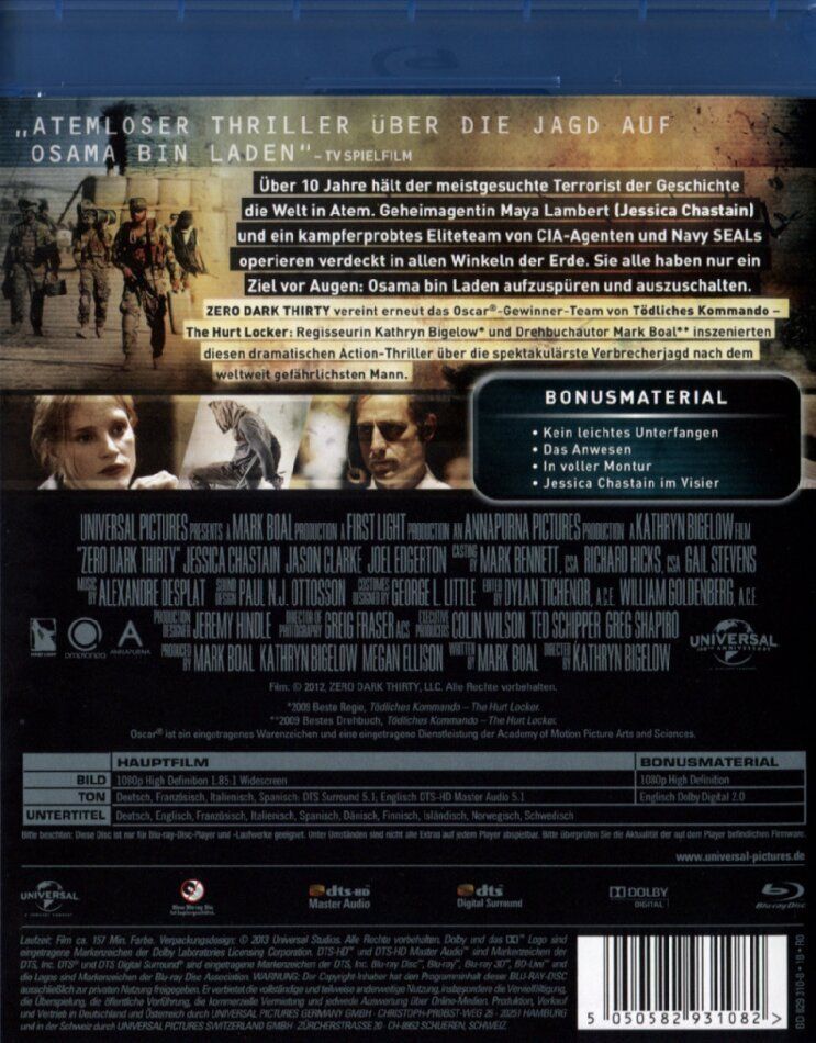 Tutti i DVDs: Blu-ray Zero Dark Thirty (2012) – Usato da Wohlen AG venduto da zimmerma01 1