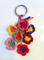 🤩BOHO-CHIC HÄKEL-BLUMEN SCHLÜSSELANHÄNGER HANDGEMACHT NEU