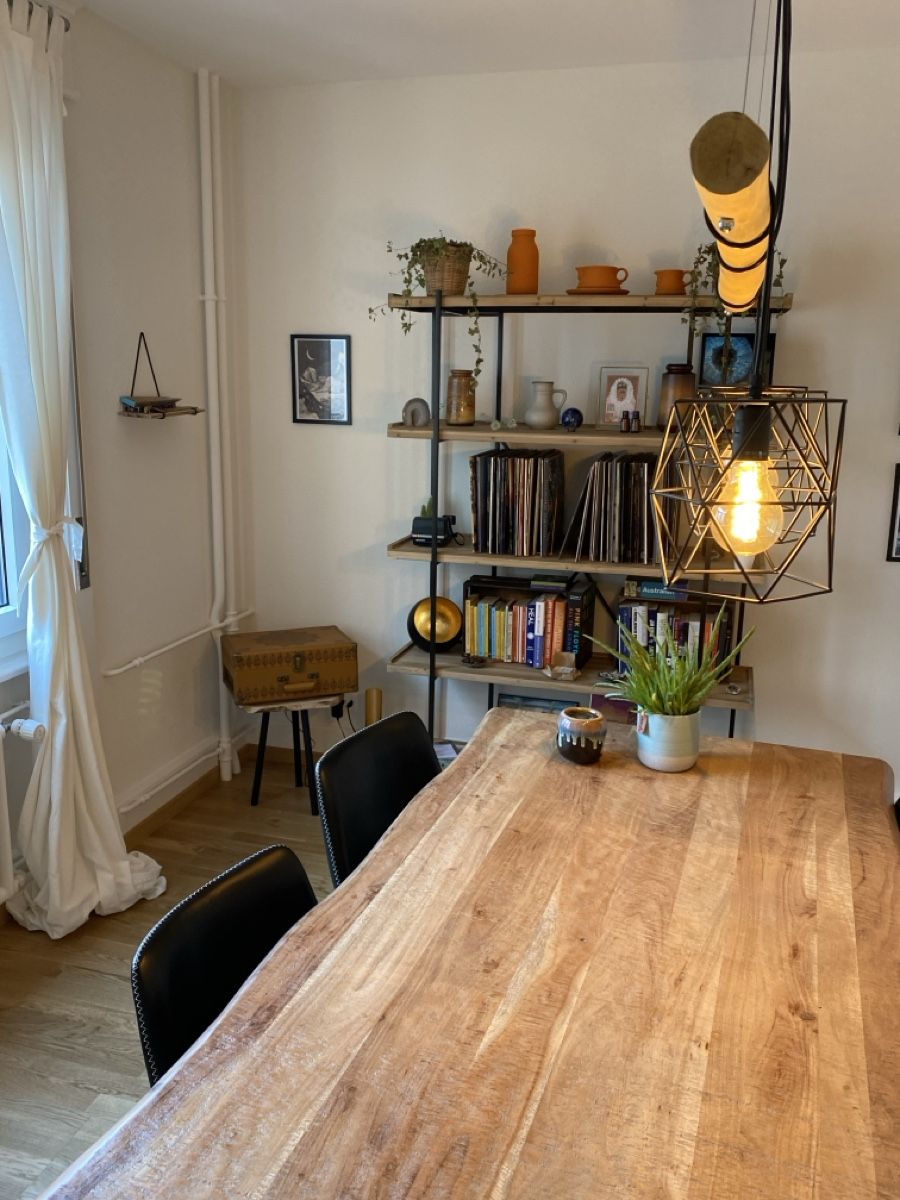 Lampade: Deckenlampe aus Holz mit 3 Lampenschirmen – Usato da Luzern venduto da AlinaParche 2