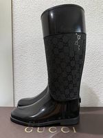 Gucci Gummistiefel GG Logo Monogram Schwarz OVP Gr. 38
