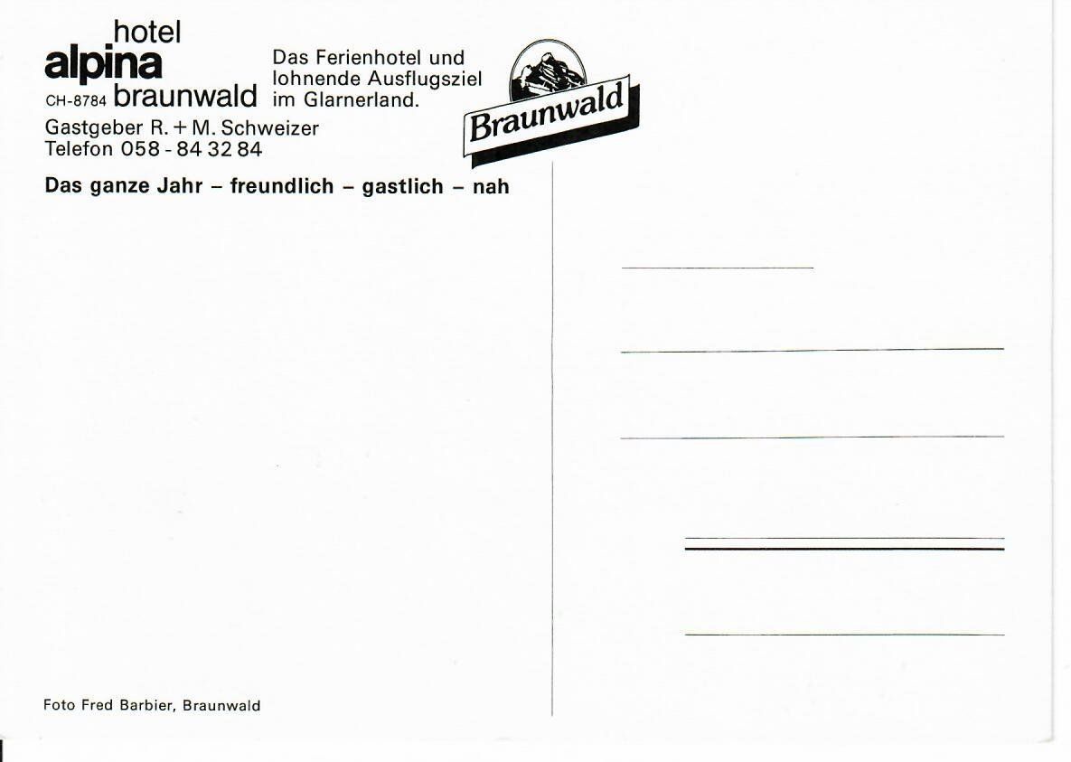 Cartoline postali: Hotel Alpina Braunwald – Usato da Hochdorf venduto da Ziegel-16 1