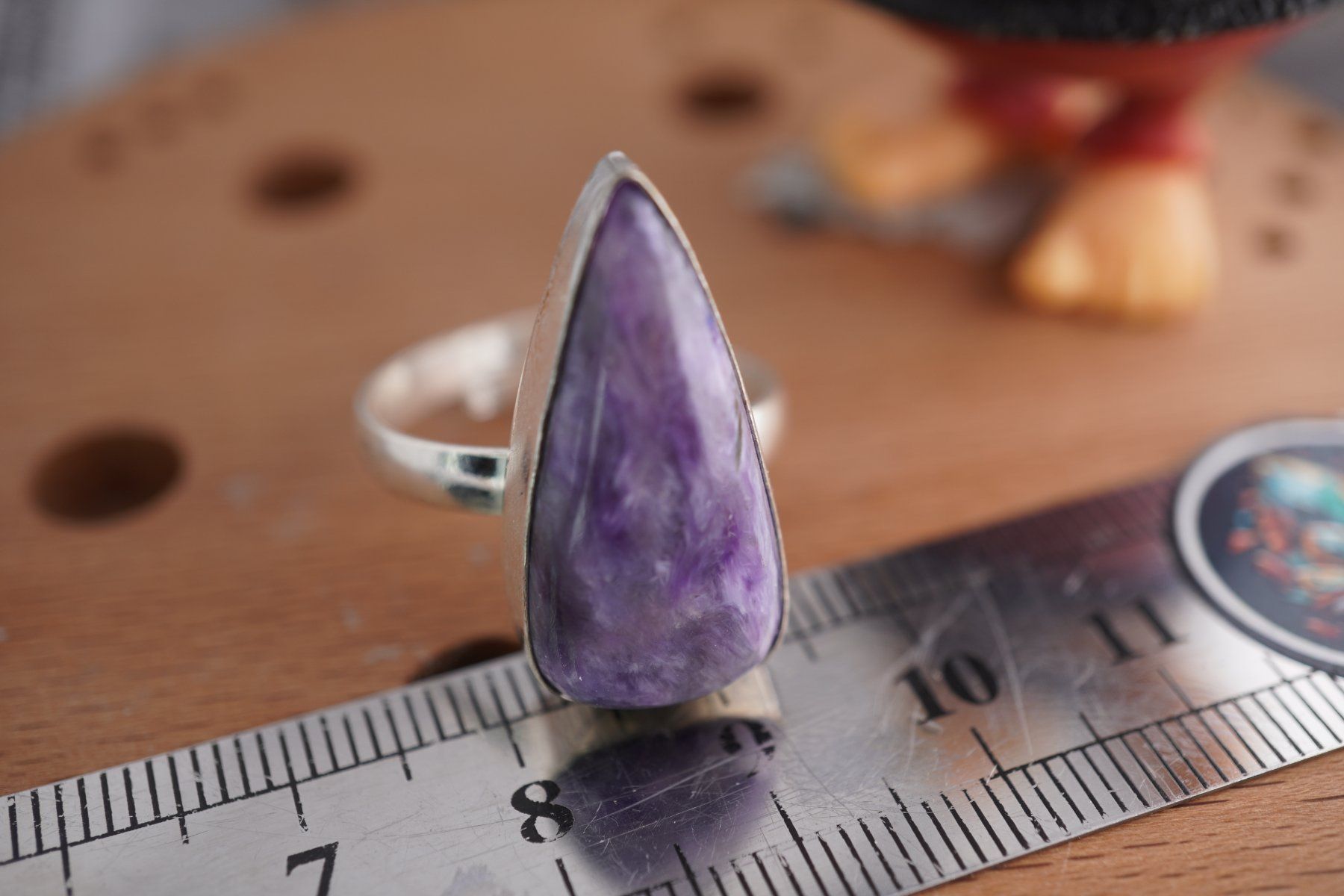 Minerali & Pietre curative: Charoit        ring Grösse  Variabel     (Räumung!) – Nuovo e nell'imballaggio originale da Eschenbach SG venduto da topstone