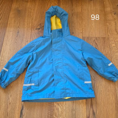 Kinder Regenjacke blau gelb Grösse 98 gebrauchter Zustand