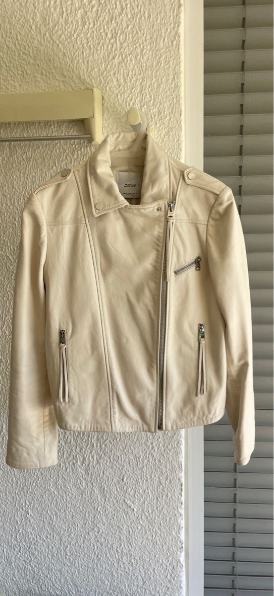 Mango Giacche: White Leather Jacket – Usato da Zuoz venduto da noe_g2f5 3