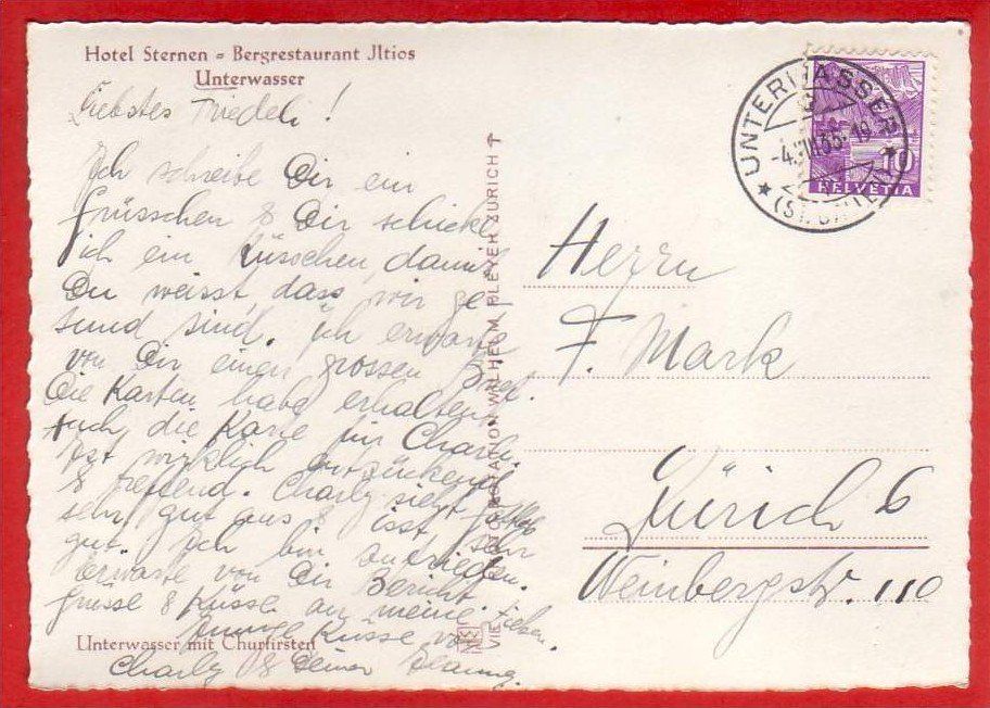 Cartoline postali: UNTERWASSER, GROSSFORMAT – Usato da Grüningen venduto da Kartenlaube 1