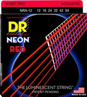 DR Acoustic Guitar Strings:NEON Red @ 12-54