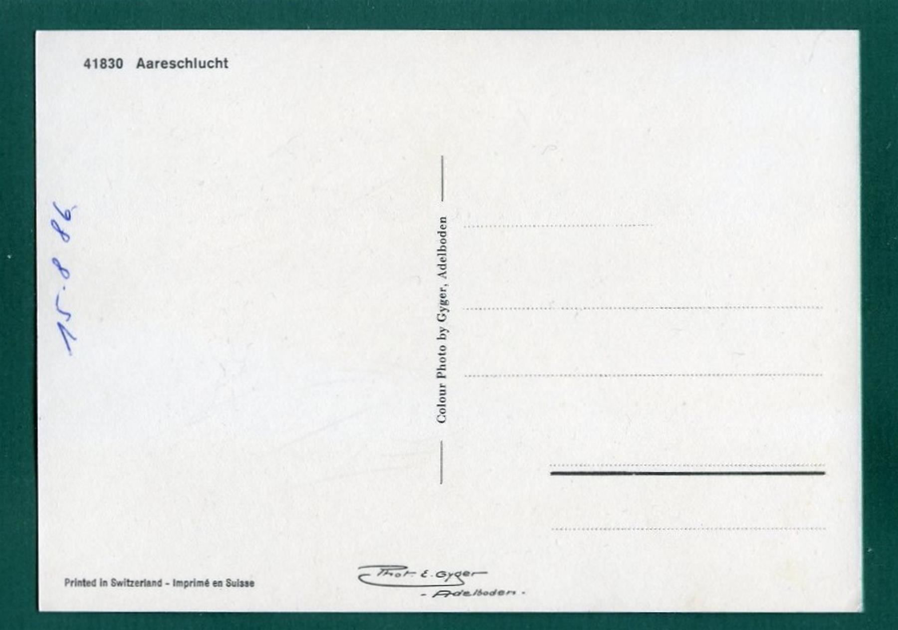 Cartoline postali: Aareschlucht, 1986, ungelaufen, Grossformat – Usato da Sargans venduto da Hausi1951 1