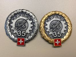 2 Embleme Schweizer Luftwaffe Unterhaltsdienst (Of und Sdt)