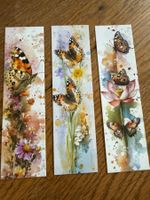 3x Lesezeichen-Buchzeichen-Schmetterlingsgarten-Blume-Freude