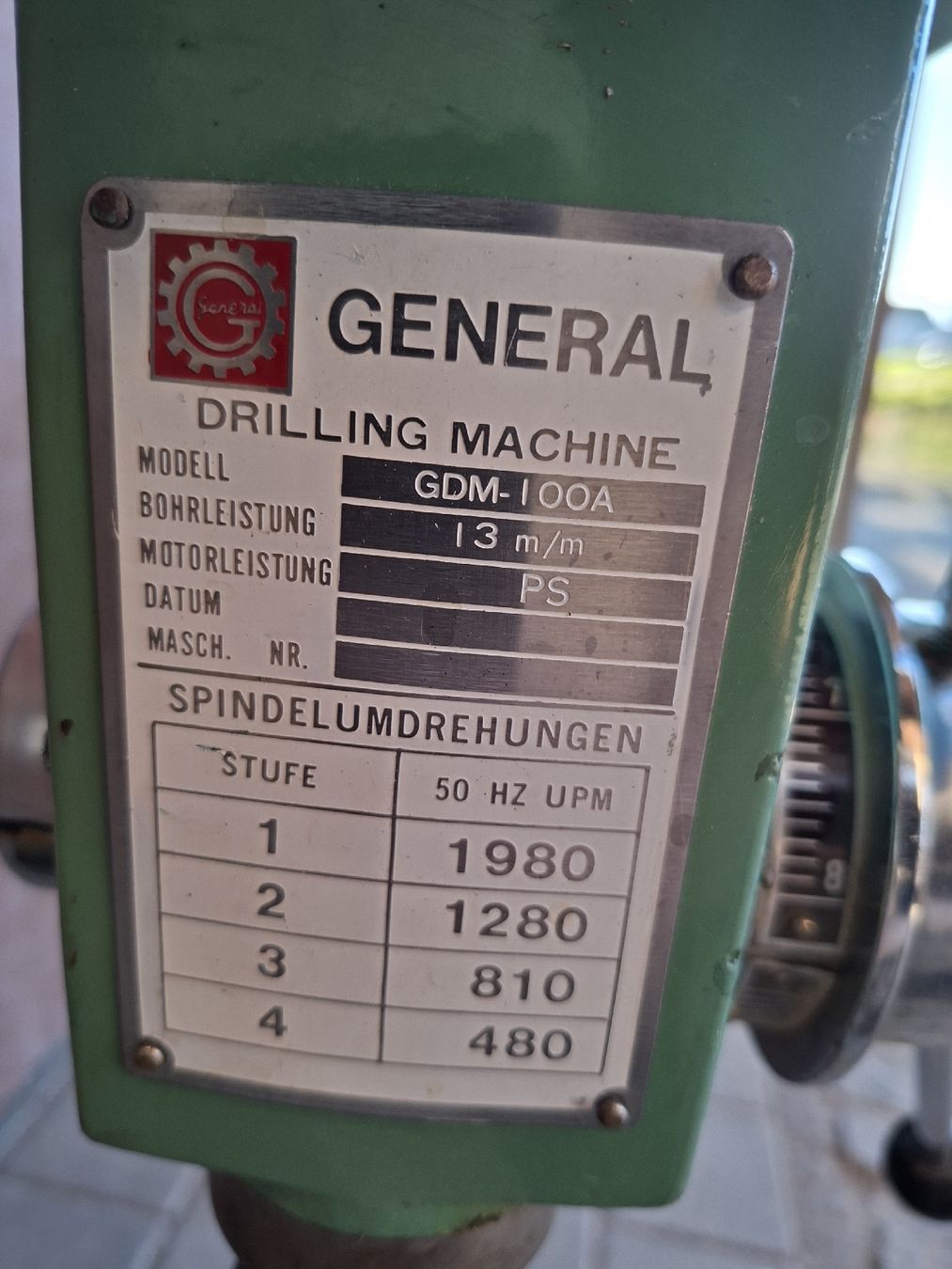 Trapani: Säulenbohrmaschine General GDM-100A – Usato da Niederuzwil venduto da peter. 5