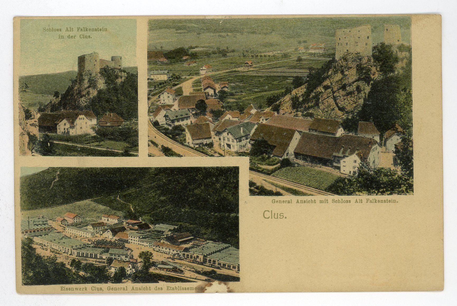 Cartoline postali: Clus mit Schloss Alt Falkenstein. – Usato da Opfikon venduto da Pritt04