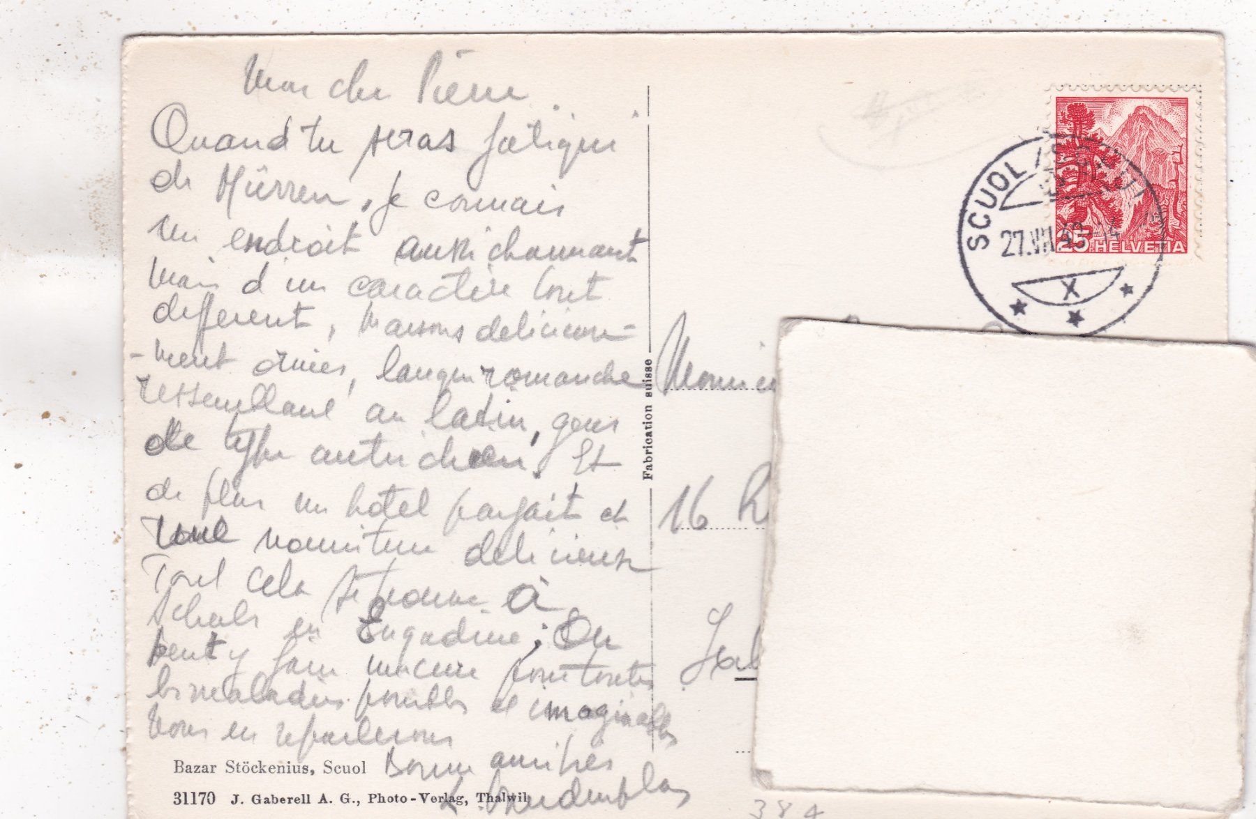 Cartoline postali: Schuls Engadinerhaus 1948 – Usato da Herisau venduto da Lisegrat2008 1