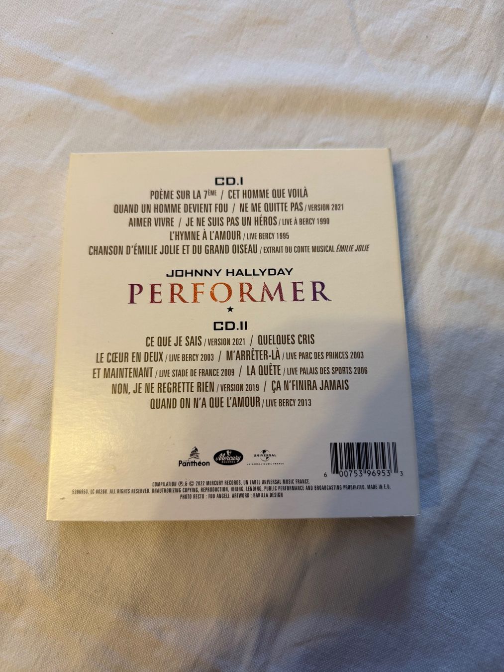 CD: Johnny Hallyday - Performer - Édition double CD - Très bon – Usato da La Chaux-de-Fonds venduto da Marteaux 1
