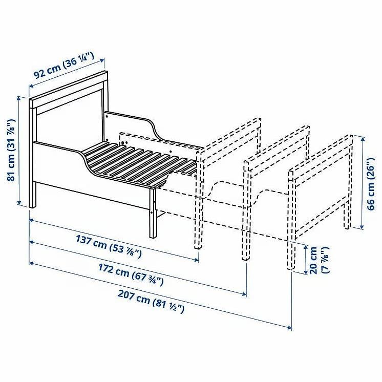 Ikea Betten: Lit enfant extensible Ikea avec avec sommier et matelas – Gebraucht aus Lausanne von Dragon102 1