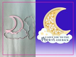 Mond mit Wolken - Stanzschablone
