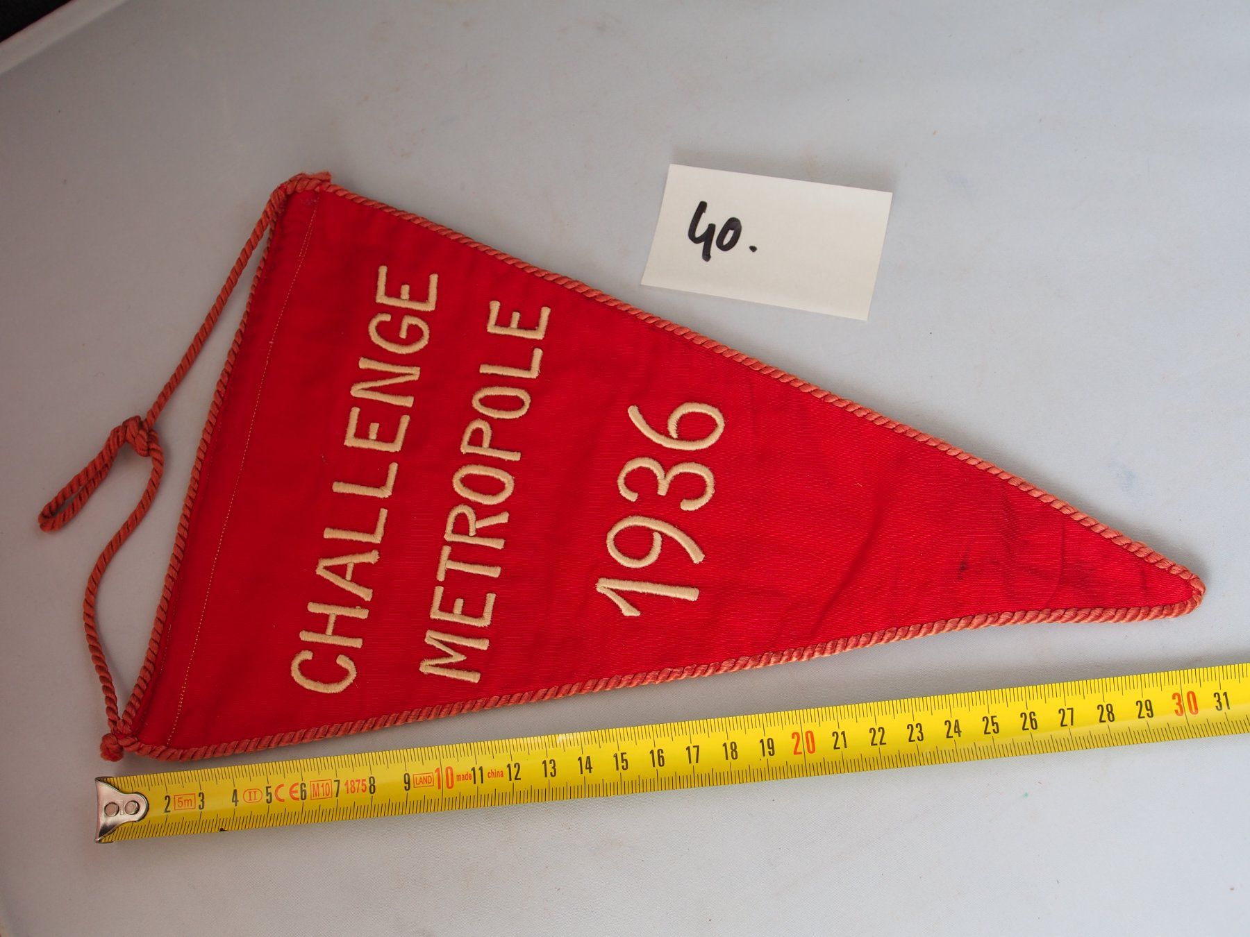 Toppe: Drapeau fanion Challenge Metropole 1936 SL Marche – Usato da Ovronnaz venduto da Etagne68 5