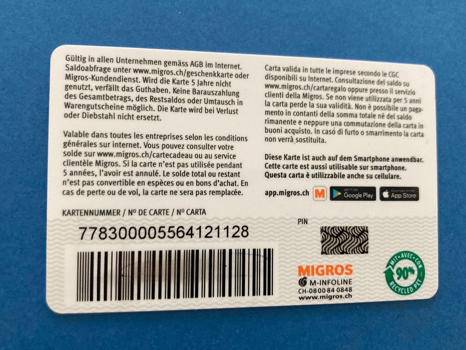 Karten: Migros Geschenkkarte leer – Gebraucht aus Schüpfheim von lenny25 1