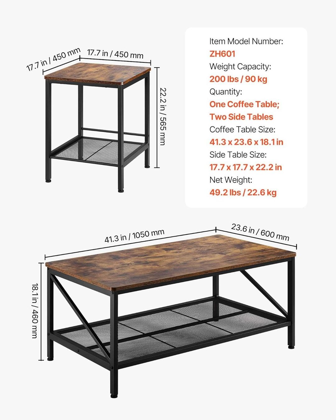 Tavoli: Couchtisch, 3-teilig – Nuovo (secondo la descrizione) da Sins venduto da Taschending 4