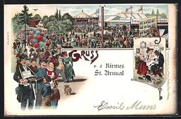 Litho St. Arnual, Kirmes, AK-Verkauf, He