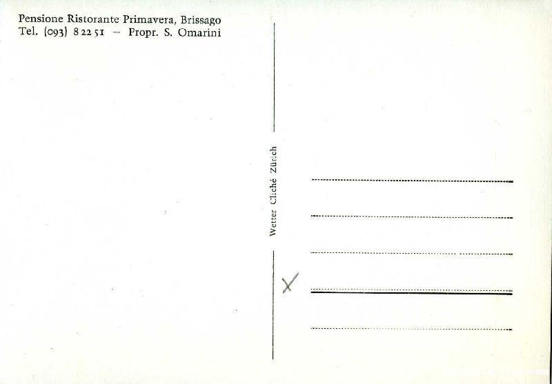 Cartoline postali: Brissago - Pensione Primavera c1965 – Usato da Emmenbrücke venduto da teestube 1