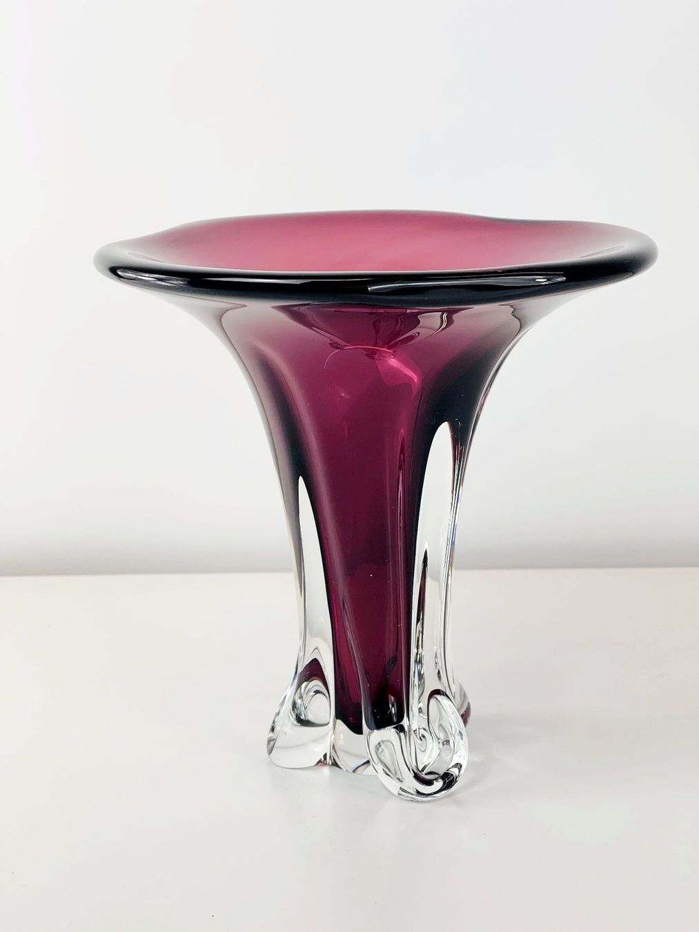 Vasen & Gefässe: Vintage Sommerso Glas Vase - Murano oder Böhmen, ca. 1960er – Gebraucht aus Zürich von Arche_Brockenhaus