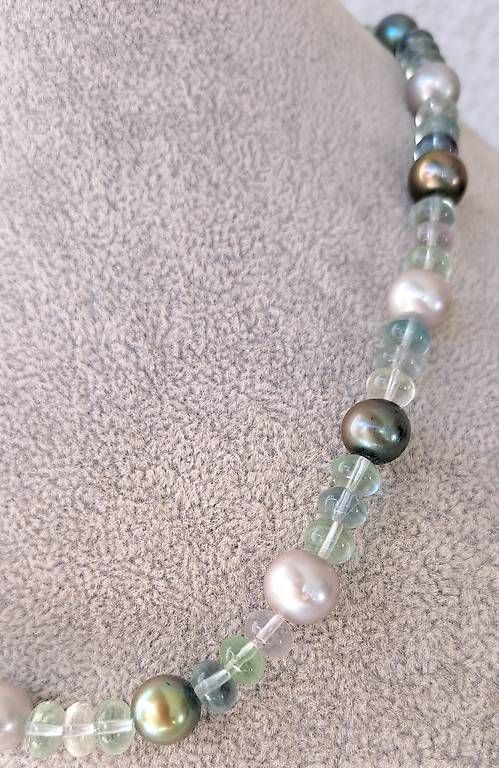 Catenine: Collier mit Perlen und Fluorit Silber – Usato da Stans venduto da wer_fd5f 2