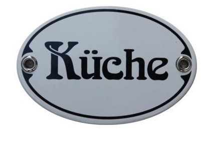 Insegne: Emailschild - Küche – Nuovo e nell'imballaggio originale da Ennetbürgen venduto da open24shop
