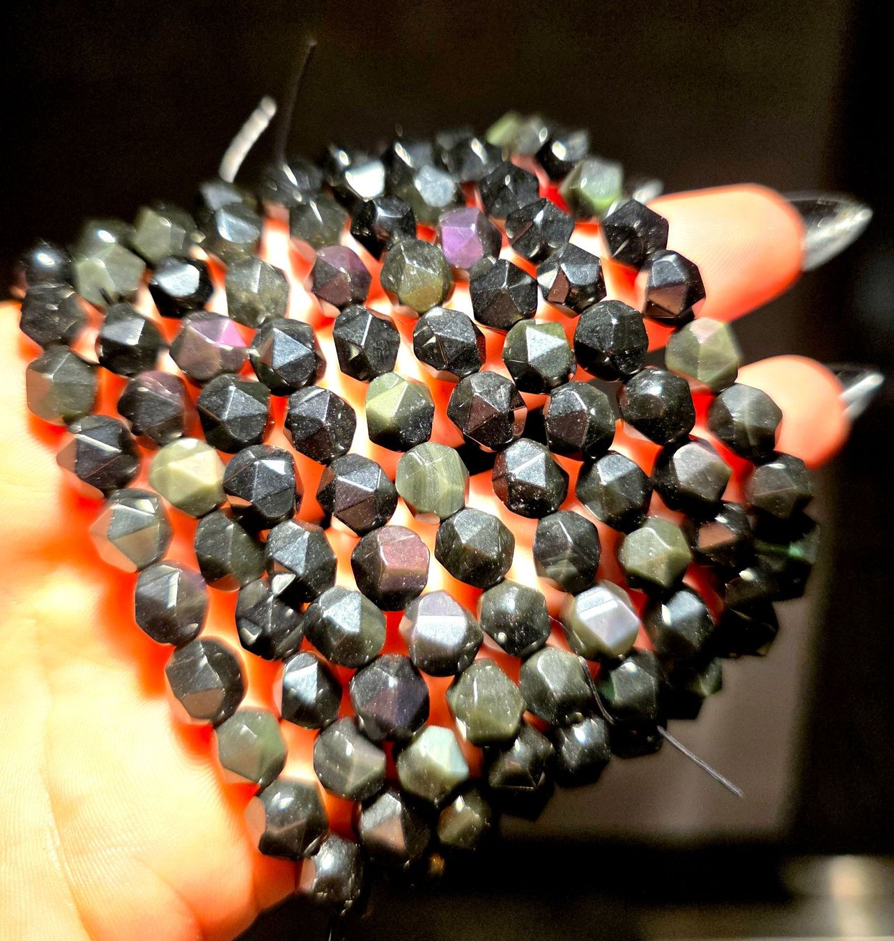 Minerali & Pietre curative: Regenbogen Obsidian Armband 7mm – Nuovo e nell'imballaggio originale da Matzingen venduto da Shay_Crystalz