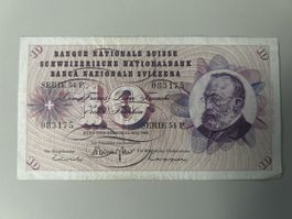10 Franken  CH-Banknote 1968
