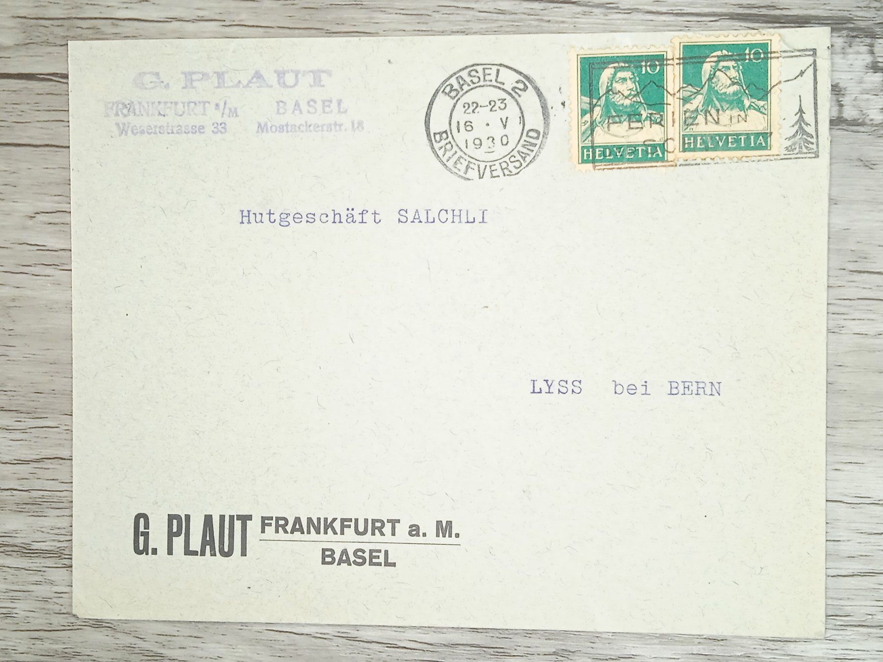 Tutti i francobolli: TR20 Enveloppe + Timbre Suisse 1930 – Usato da Cousset venduto da Patrick_Collections