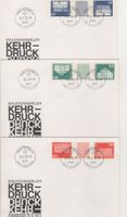 Kehrdrucke mit Zwischensteg S69,S71,S72 FDC Kat: 25.00 CHF