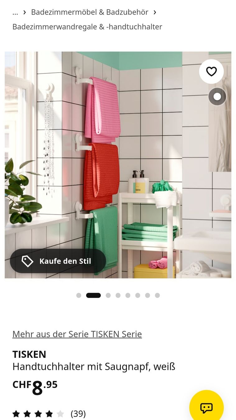 Ikea Portasciugamani: Handtuchhalter mit Saugnapf Ikea – Usato da Birsfelden venduto da aer_q78f 4