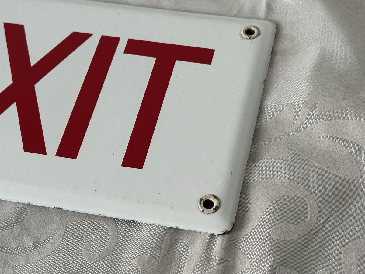 Insegne: Vintage Original Emailschild „FIRE EXIT" RAR – Usato da Dübendorf venduto da lan1808 1