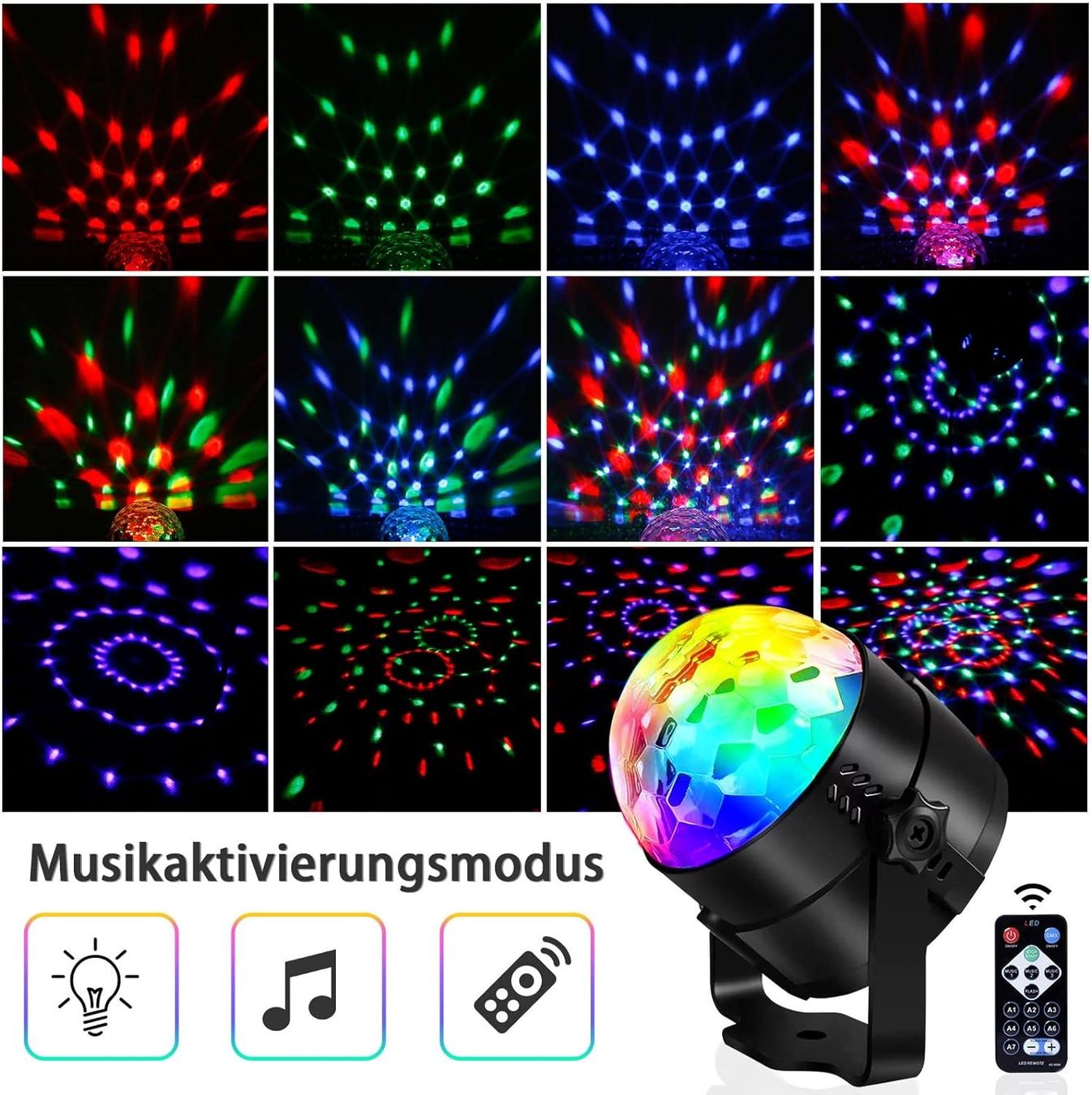 Lampen: USB Discokugel Party Licht RGB LED – Neu und originalverpackt aus Châtelaine von topshop.switzerland 4