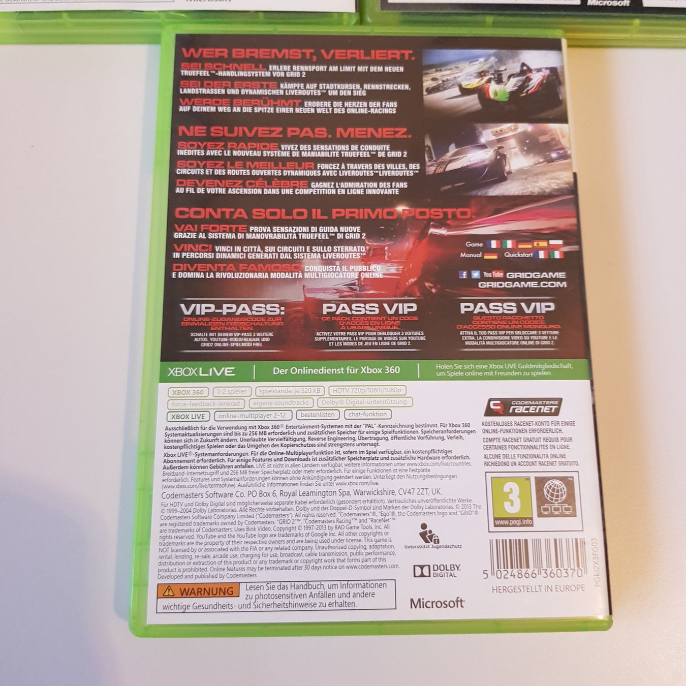 Microsoft Jeux: Grid - Games /Xbox 360 – D'occasion à Münchenstein par 2DGames 3