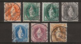 1882 : Stehende Helvetia Nr. 66A - 72A : KP 200.--