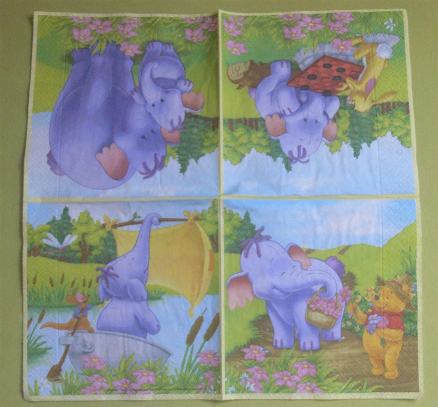 Tovaglioli: 2 x 2 Winnie the Pooh  = 4 Servietten E3 – Nuovo (secondo la descrizione) da Muttenz venduto da Negnuja 1