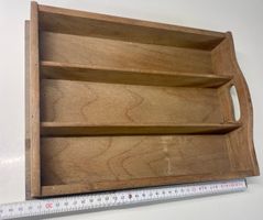 Holz-Serviertableau, Vintage Stil, 3 Fächer