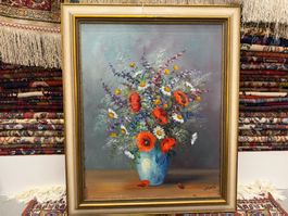 Elegantes Blumen Gemälde mit farbenprächtigem Strauss